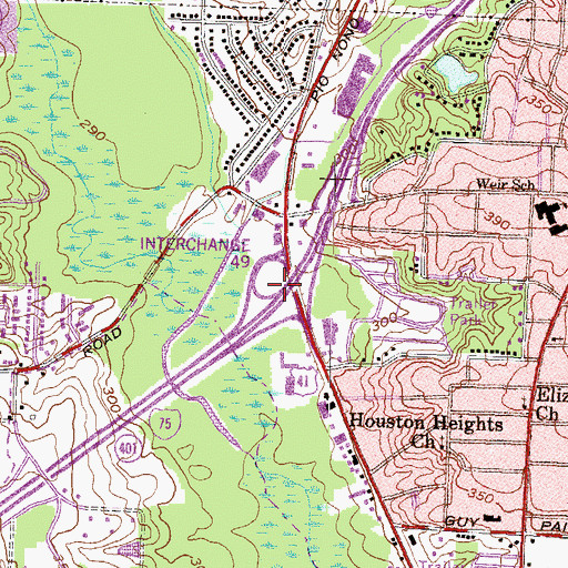 Topographic Map of Interchange 49, GA