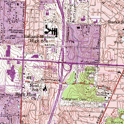 Topographic Map of Interchange 50, GA