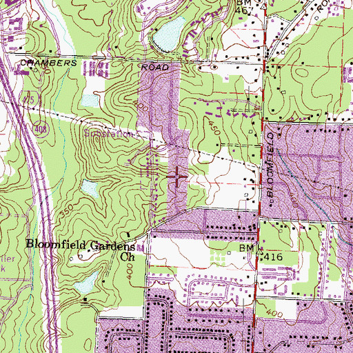 Topographic Map of Jarrell Heights, GA