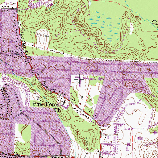 Topographic Map of Jessie Rice Elementary School, GA
