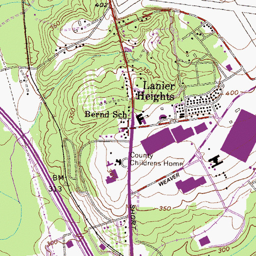 Topographic Map of Lanier Heights Church, GA