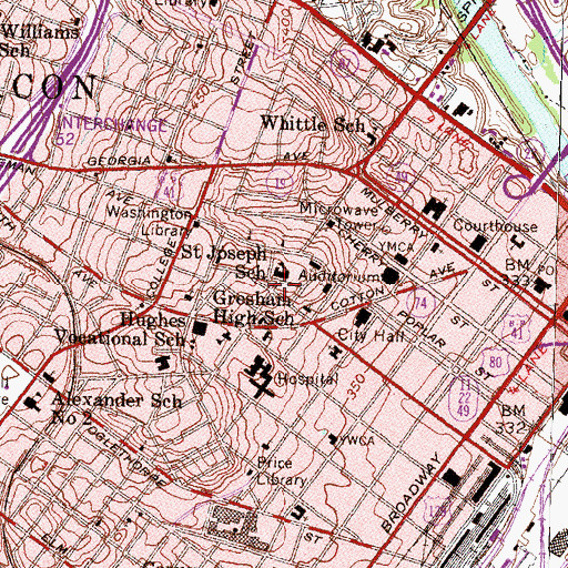 Topographic Map of Lanier Park, GA