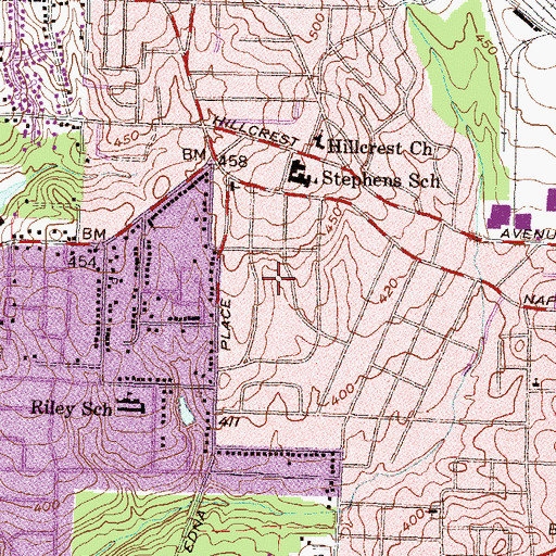 Topographic Map of Log Cabin Heights, GA