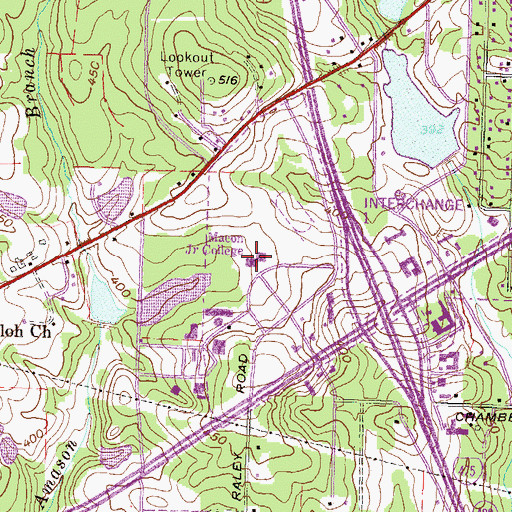 Topographic Map of Macon Junior College, GA