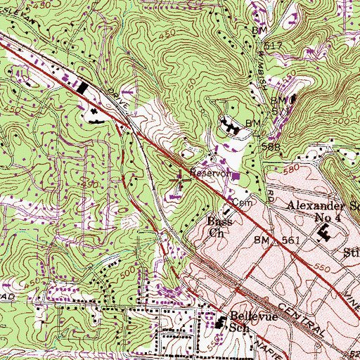 Topographic Map of Macon Little Theater, GA