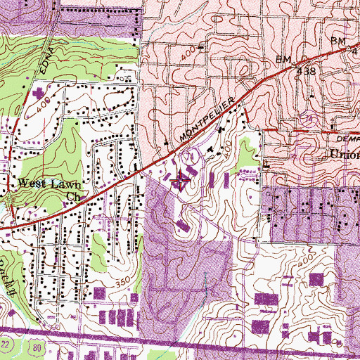 Topographic Map of Matilda Hartley Elementary School, GA