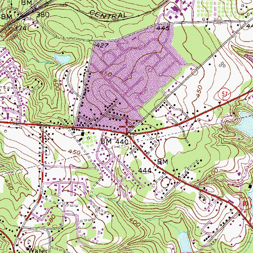 Topographic Map of McCrory School (historical), GA