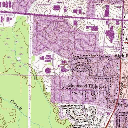 Topographic Map of McEvoy Middle School, GA