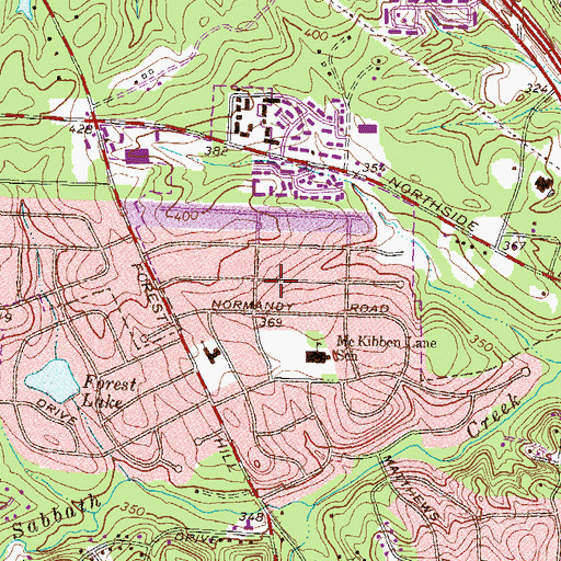 Topographic Map of McKibben Lane, GA
