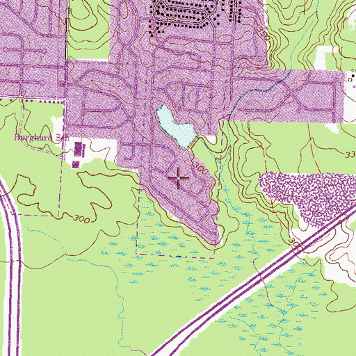 Topographic Map of Meadows, GA