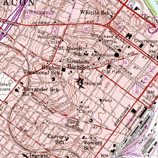 Topographic Map of Navicent Health, GA