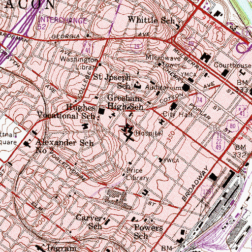 Topographic Map of Navicent Health, GA