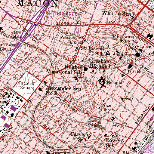 Topographic Map of Mount De Sales Academy, GA