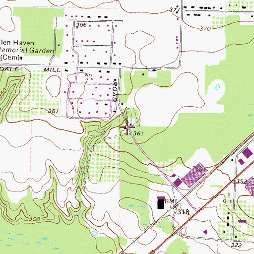 Topographic Map of Mount Zion Church, GA