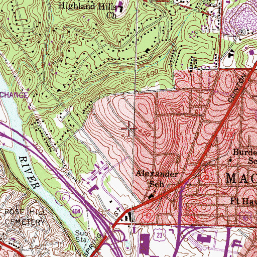 Topographic Map of North Highlands, GA