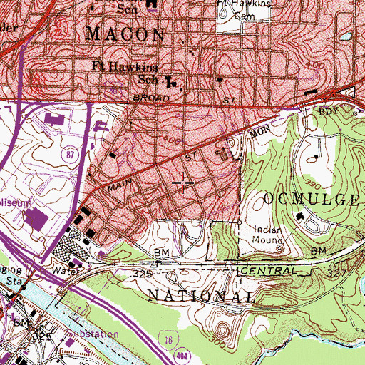 Topographic Map of Northeast Plaza Shopping Center, GA