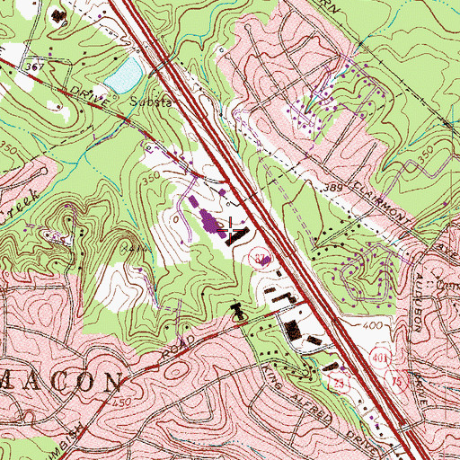 Topographic Map of Northgate Village Shopping Center, GA