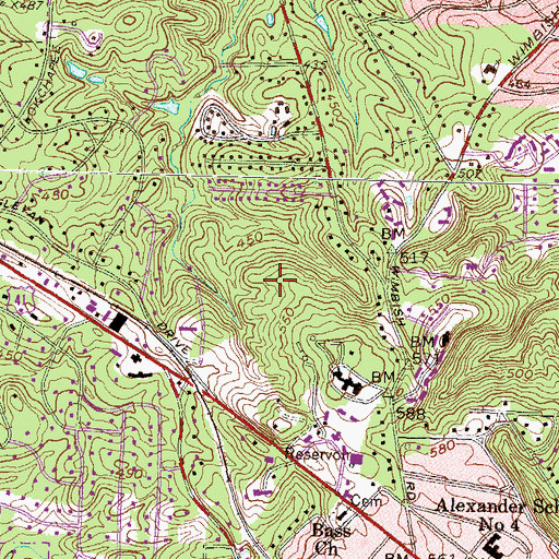 Topographic Map of Coliseum Northside Hospital, GA