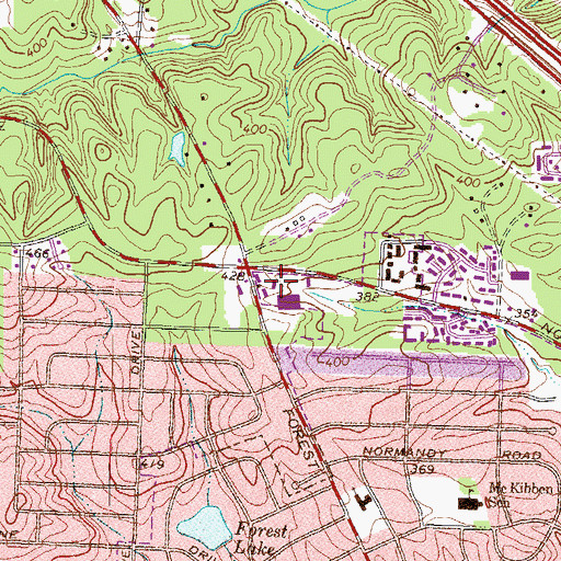 Topographic Map of Northwoods Shopping Center, GA