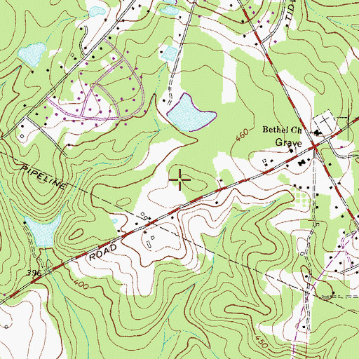 Topographic Map of Phelps Estates, GA