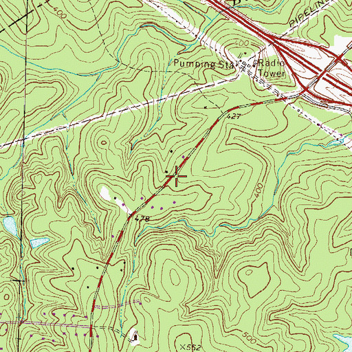 Topographic Map of Piney Grove Church (historical), GA