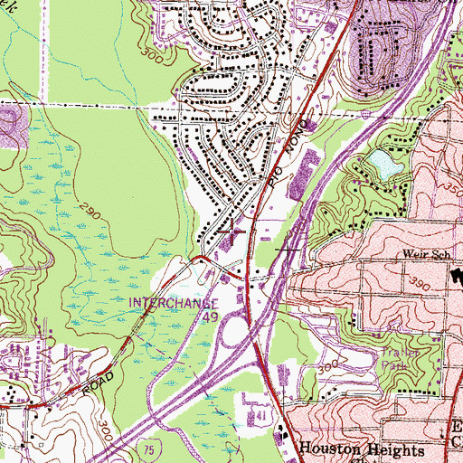 Topographic Map of Pio Nono Plaza Shopping Center, GA