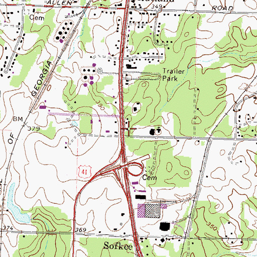 Topographic Map of Planters School (historical), GA