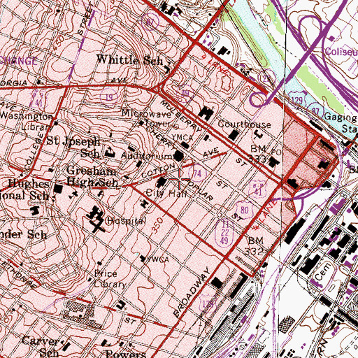 Topographic Map of Proudeit Park, GA