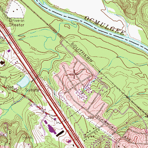 Topographic Map of Riverside Park, GA