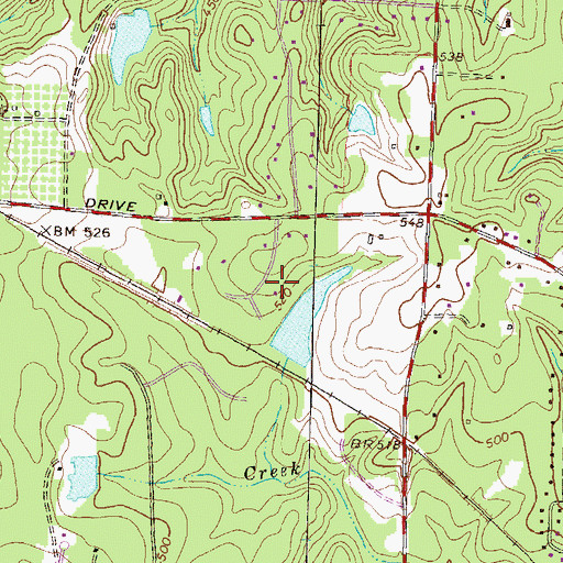 Topographic Map of Rivoli Plantation, GA