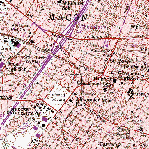 Topographic Map of Saint Luke Hospital (historical), GA
