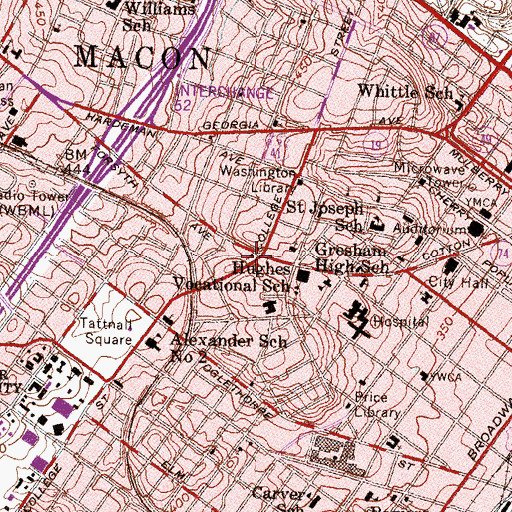 Topographic Map of Saint Pauls Episcopal Church, GA