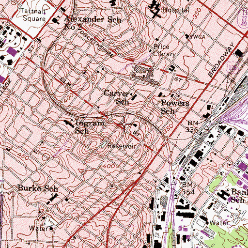 Topographic Map of Second Baptist Church, GA