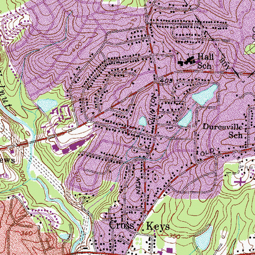 Topographic Map of Shirlington, GA