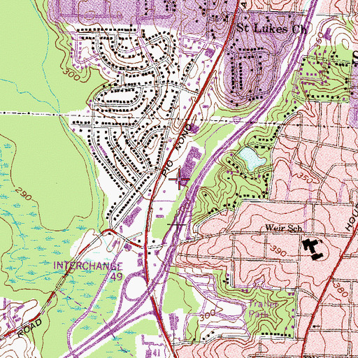 Topographic Map of South Plaza Shopping Center, GA