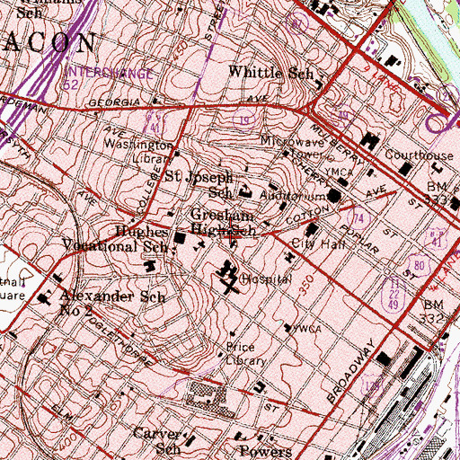 Topographic Map of Stewart Chapel African Methodist Episcopal Church, GA