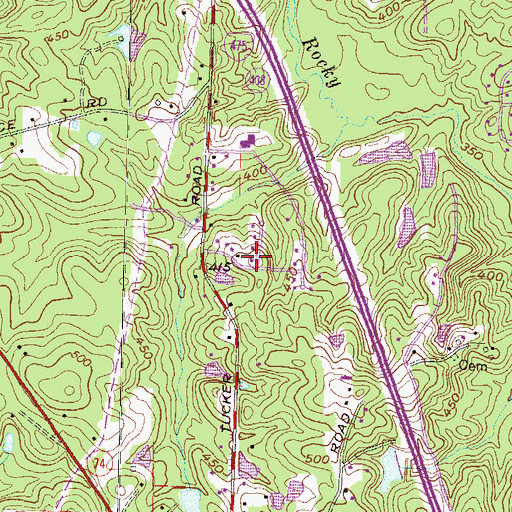 Topographic Map of Stratford Oaks, GA