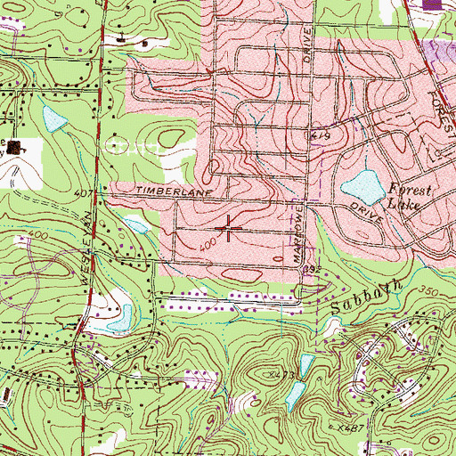 Topographic Map of Stratford Oaks, GA