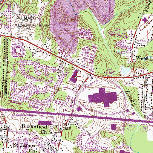 Topographic Map of Summit Shopping Center, GA