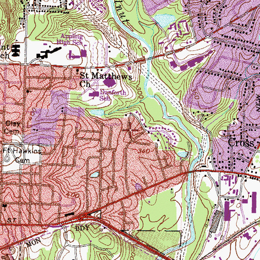 Topographic Map of Sunnydale Acres, GA