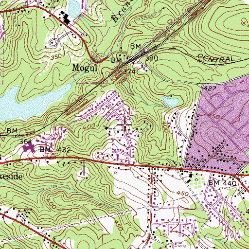 Topographic Map of Tanglewood, GA