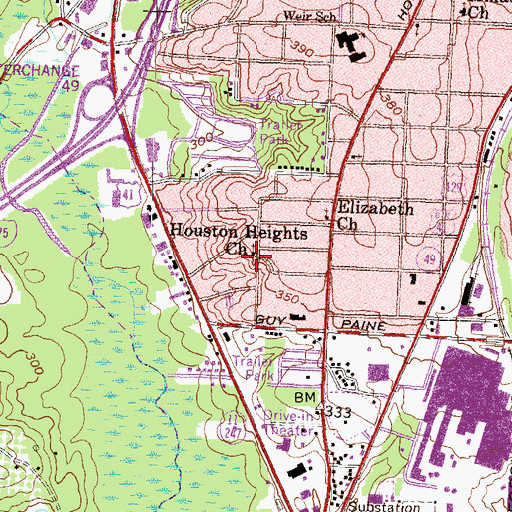 Topographic Map of Tharpe Heights, GA