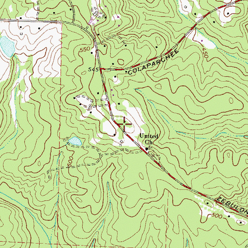 Topographic Map of Union Church (historical), GA
