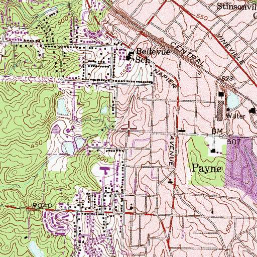 Topographic Map of Villa Crest, GA