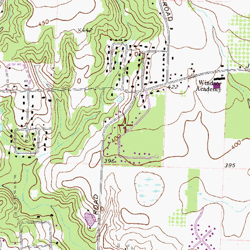 Topographic Map of Vonreg Subdivision, GA