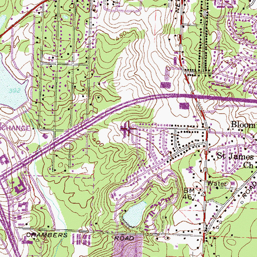 Topographic Map of W T Morgan Elementary School, GA