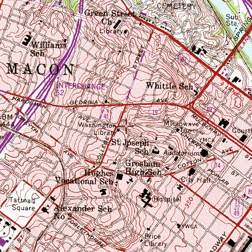 Topographic Map of Washington Park, GA