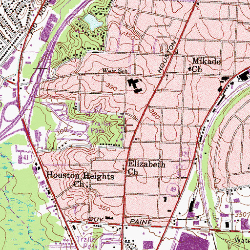 Topographic Map of Waverly Place, GA
