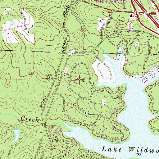 Topographic Map of Whispering Pines, GA