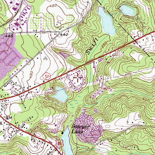 Topographic Map of Whispering Pines, GA